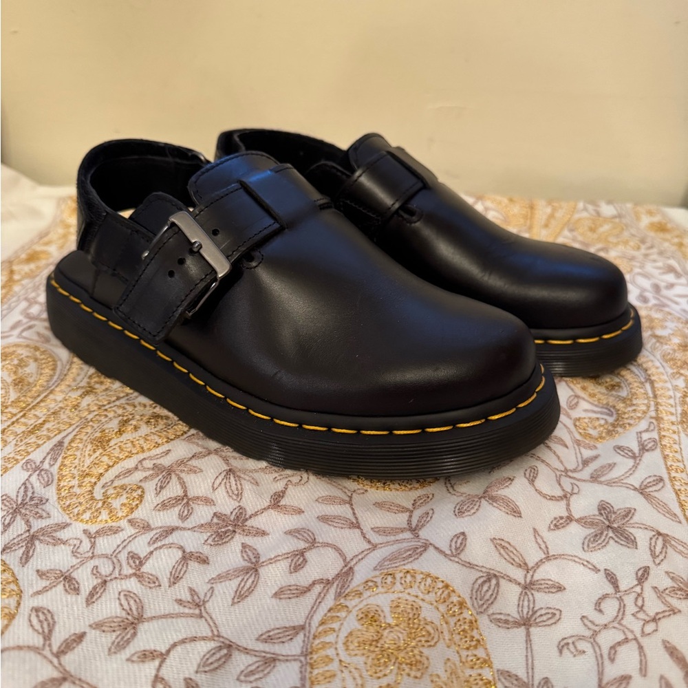 Dr. Marten Jorge II Leather Mule Shoes with Buckle and strap